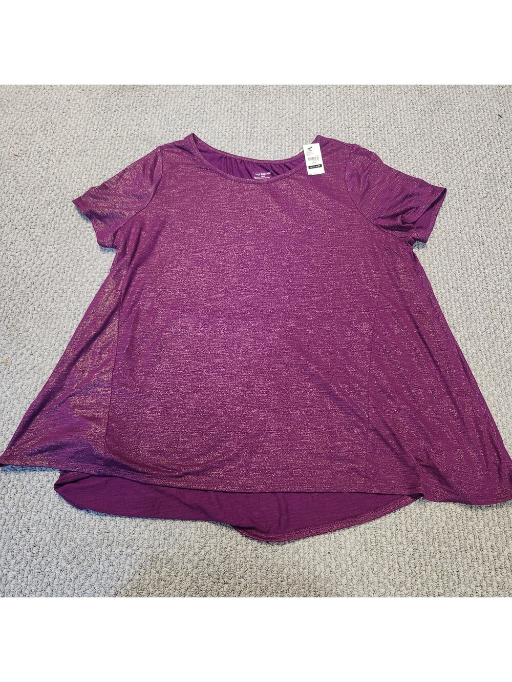 Lane Bryant Purple Metallic Short Sleeve Top Size 18/20 NWT